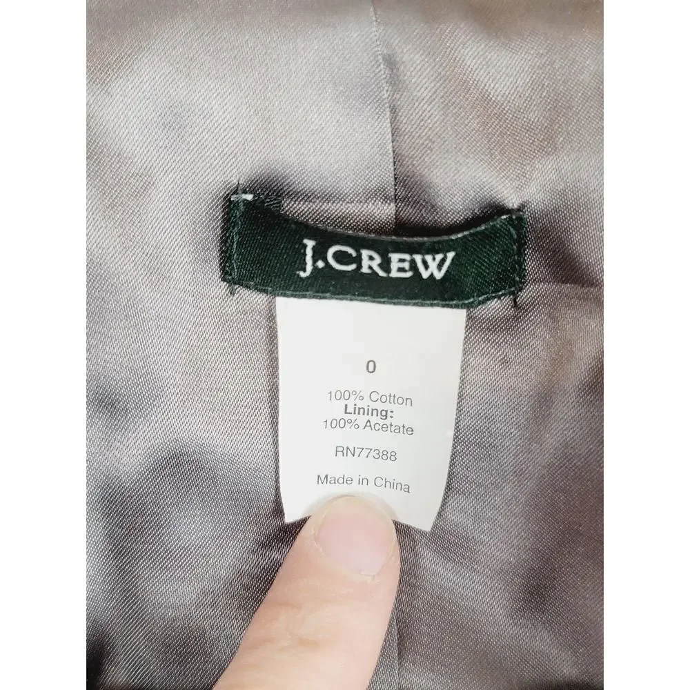 J.CREW CRUSHED VELVET BLACK BLAZER, SZ 0